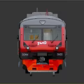 Red And Silver Train Model With Multiple Carriages HXD Front On Dark Background Reflection