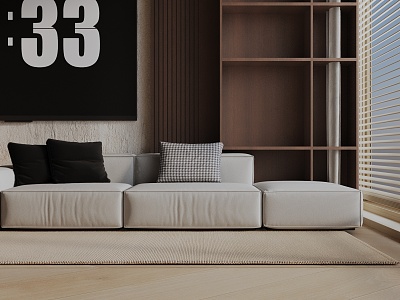 Modern three-seat sofa 3d model