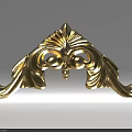 Golden Artistic Ornate Carved Decorative Corner Accent with Intricate Scroll Patterns