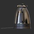 Stainless Steel Household Electric Kettle With Base Red Button Power Cord And Modern Design