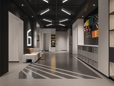Modern Gym Interior Space With Functional Layout 3d model