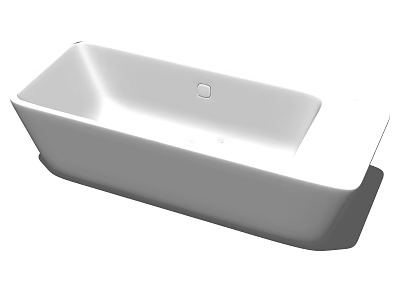 Modern White Freestanding Bathtub With Rectangular Shape And Smooth Surface 3d model