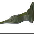 Modern Unique Shaped Hotel Building With Green Vegetation And Water Features