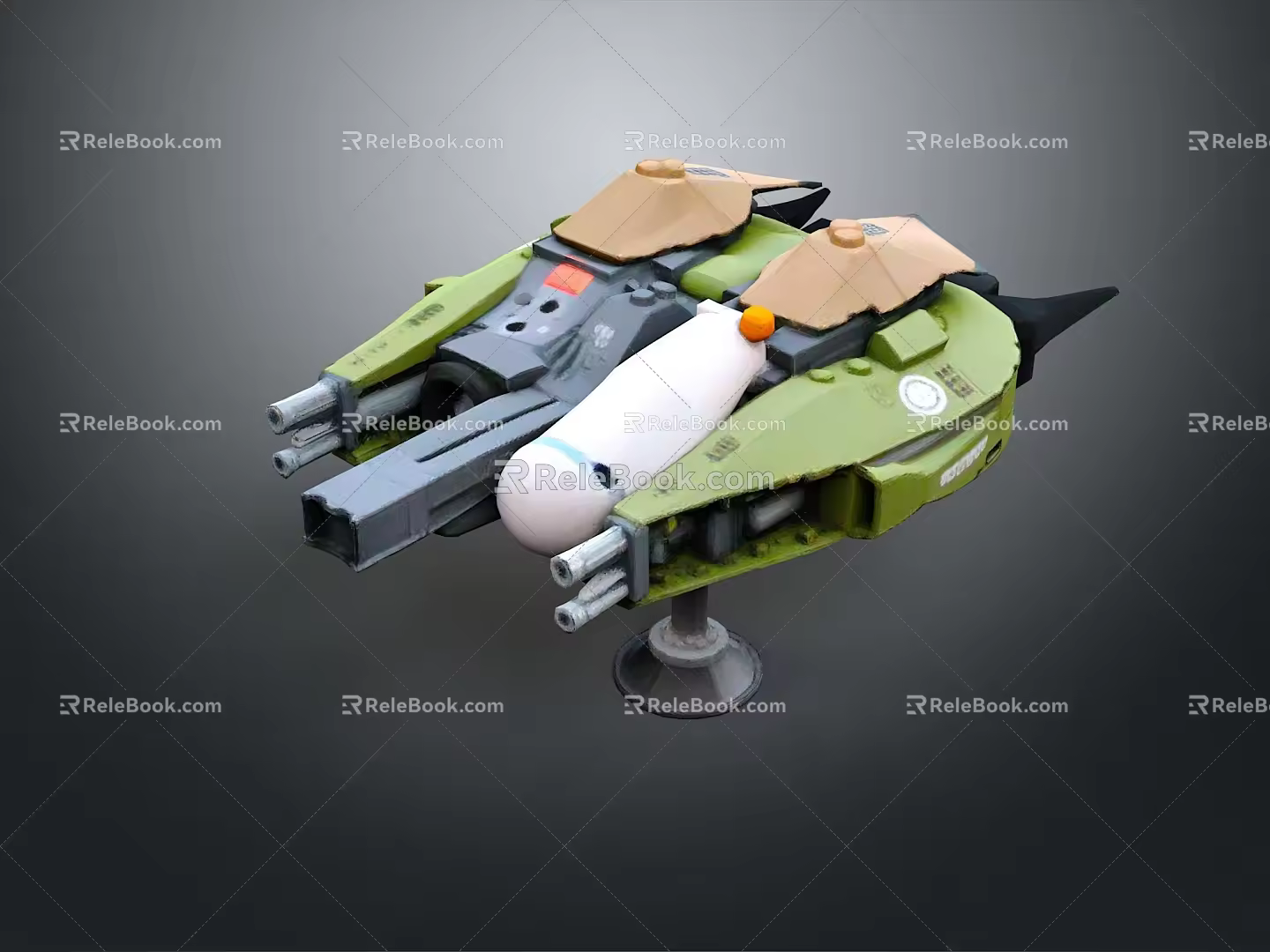 Turret Turntable Railgun Sci-fi Tower Defense Game Tower Defense Sci-fi Turret Game Turret Game Battery 3d model