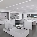 Bright Modern Digital Store Interior Featuring Display Counters Smartphones Laptops And Accessories