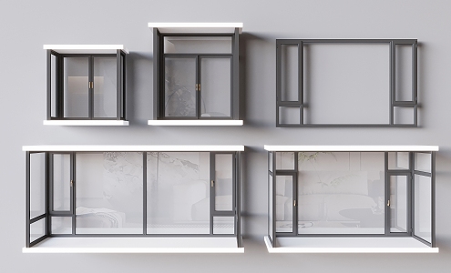 Modern casement window bay window broken bridge aluminum bay window balcony window 3d model