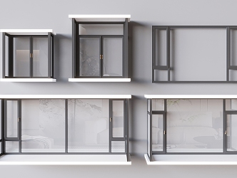 Modern casement window bay window broken bridge aluminum bay window balcony window 3d model