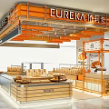 Modern Dessert Shop Interior With Glass Display Counter And Fresh Pastries