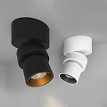 Modern Black and White Downlights and Spotlights with Adjustable Metal Rotatable Head Design