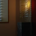 Modern Table Lamp With Glass Shade Candle Wick Design And Warm Light On Bedroom Nightstand