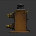 Vintage Digital Camera with Dual Lens Wooden Body and Metal Components