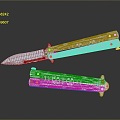 Modern Dagger Butterfly Knife Sword 3d model