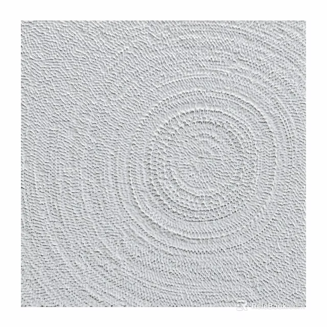 White Decorative Woven Texture With Concentric Circular Patterns And Symmetric Design 3d model 