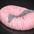 Pink Bean Bag Chair With Soft Fabric And Striped Cushion For Cozy Living Room