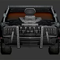 Futuristic Modified Armored Car With Red Interior Black Silver Paint And Roof Equipment