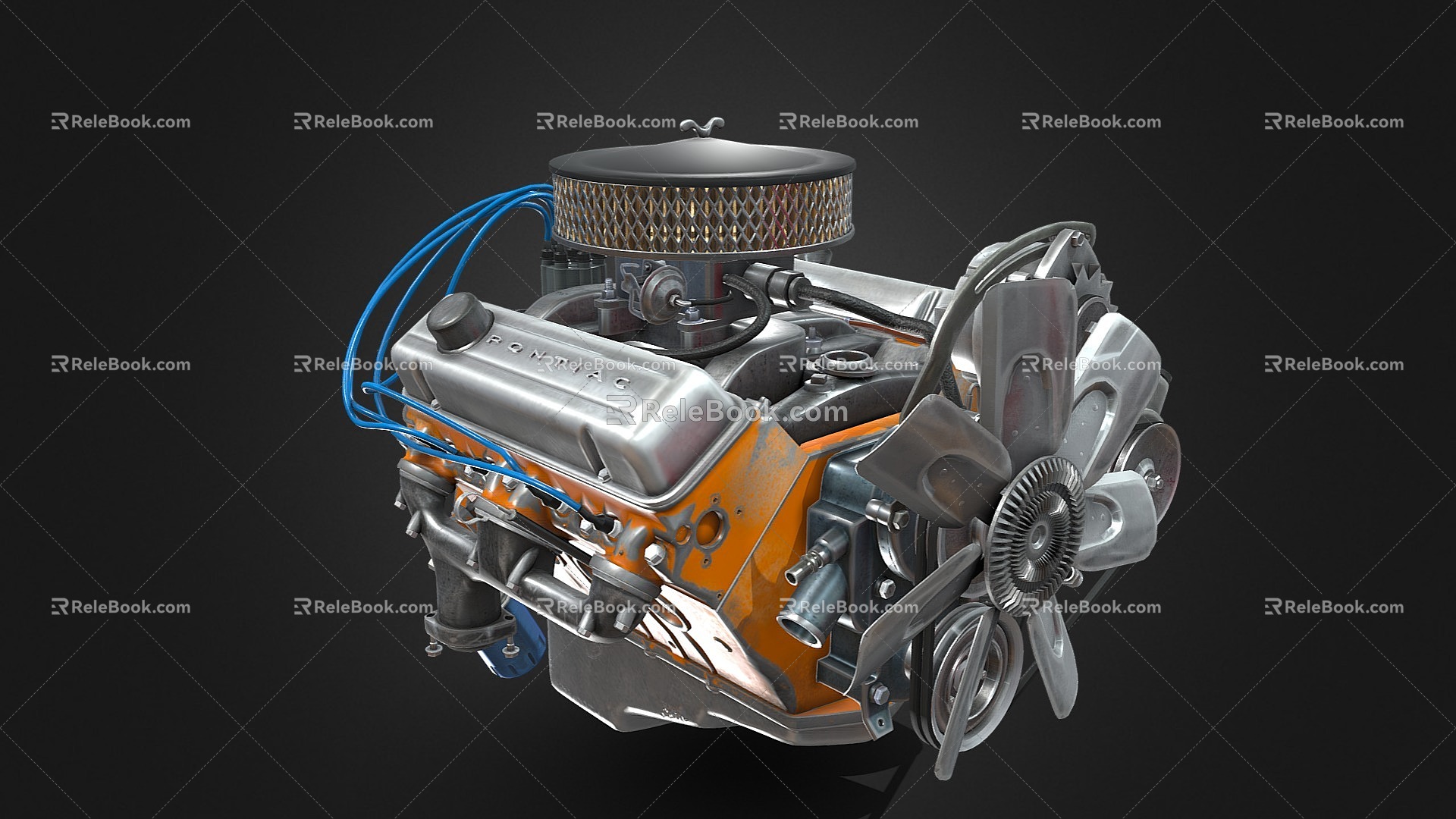 Modern engine car engine 3d model