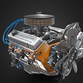 Modern engine car engine 3d model