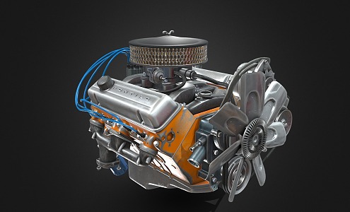 Modern engine car engine 3d model