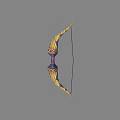 Traditional Decorative Bow Weapon With Yellow Body And Colorful Pattern Designs