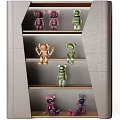 Modern Bookcase With Multiple Shelves Displaying Colorful Collectible Figurines