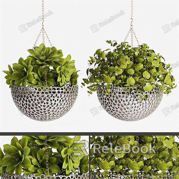 Modern hanging basket hanging tree model