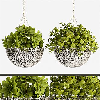 Modern hanging basket hanging tree 3d model