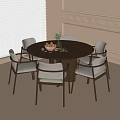 Dining table and chair combination 3d model