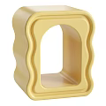 Yellow Arch Shaped Toy Container With Wavy Edges And Smooth Surface 3d model