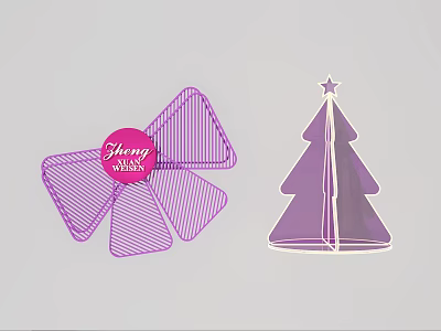 Modern Bow Christmas Ornaments Christmas Tree Ornaments 3d model