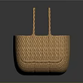 Handwoven Storage Basket with Two Handles Textured Design for Home Daily Use