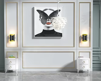 Bed View Back Bedside Cabinet 3d model