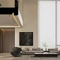 Modern Loft Living Room With Double Height Space And Elegant Decor 3d model