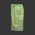 Handcrafted Wooden Elephant Head Carving With Intricate Details And Natural Wood Grain