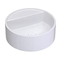 White Round Modern Above Counter Wash Basin with Simple Design and Smooth Surface