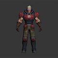 Game Movie Character With White Hair Red And Gray Armor Shoulder Pads Gloves And Boots