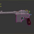Classic Revolver Featuring Shiny Metal Frame And Red Wooden Grip
