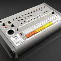 Professional Musical Instrument Mixer with Multiple Knobs Colorful Faders and Control Panel 3d model