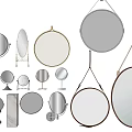 Various Shaped Mirrors with Hanging and Stand Designs for Home Decor 3d model