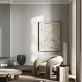Modern Single Sofa Coffee Table Combination 3d model