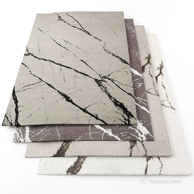 Modern Square Rugs With Marble Texture Multiple Designs And Neutral Tones 3d model 