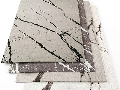 Modern Square Rugs With Marble Texture Multiple Designs And Neutral Tones 3d model