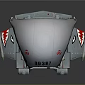 Futuristic Vehicle Featuring NO387 Label Red Logo Gray Canopy And Winged Propulsion Structure
