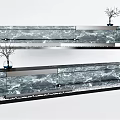 Elegant Modern Luxury Reception Desk With Marble Surface And Metal Frames 3d model