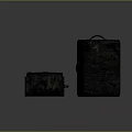 Dark Gray Textile Luggage Set with Handles for Fashion Travel Accessories