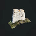 Natural Garden Rockery Stone With Textured Surface And Green Grass Base