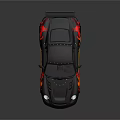 Stylish Black Sports Car Exterior With Flame Decals And Rear Spoiler