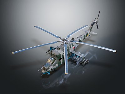 modern helicopter gunship 3d model