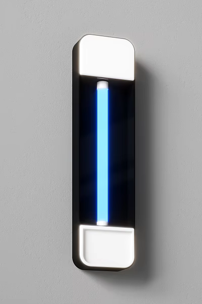 Modern Slim Wall Sconce Featuring Blue Light And Black Frame For Indoor Wall Lighting 3d model