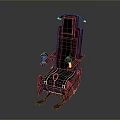 Modern Public Chair Design With Black And Red Leather High Backrest And Armrests