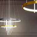Modern Crystal Chandeliers With Circular Metallic Frames And Crystal Pendants 3d model